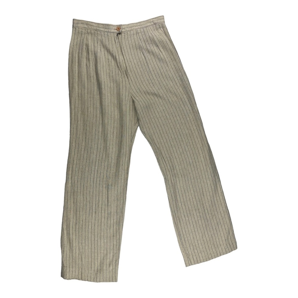 Vintage Adriano Striped Pant Suit Beige Size 12 - Picture 8 of 10